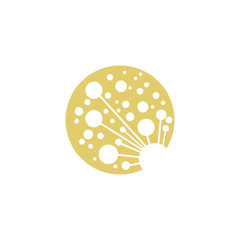 Dandelion Flower Wave Logo Template vector symbol