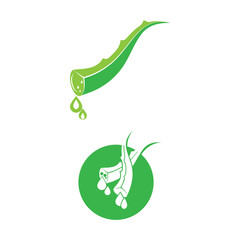 Naklejka premium Aloe vera Wave Logo Template vector symbol