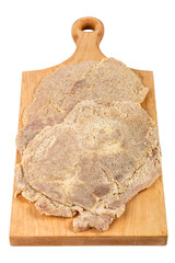 Wood table with food