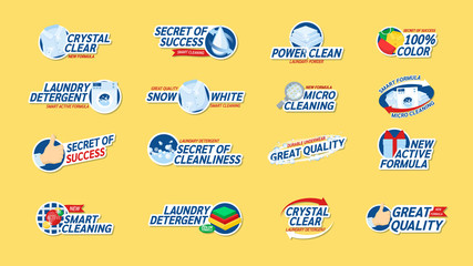 Advertising of clean linen, detergent, washing powder vector