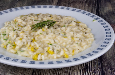  Risotto with leeks, rosemary and Piedmontese toma cheese