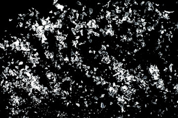 Snow overlay background isolated on black. Winter concept.