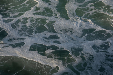 Atlantic ocean water background - top view