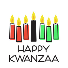 Happy Kwanzaa. Vector illustration with traditional colored candles.