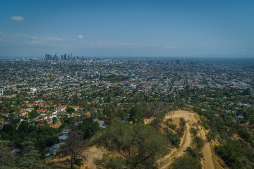 Los Angeles Panorama, California, USA - Cityscape and Griffith Observatory
