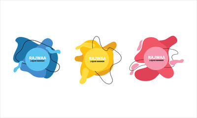 Set of abstract modern graphic elements. Dynamical colored forms and line. Gradient abstract banners with flowing liquid shapes. Template for the design of a logo, flyer or presentation. Vector