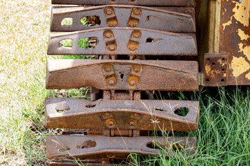 crawler wheel of the Old tractor ,