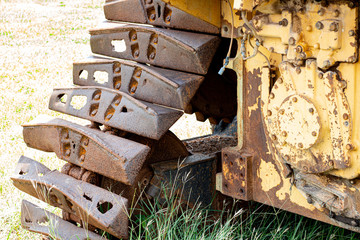 crawler wheel of the Old tractor ,