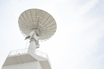 Clouse up Satellite dish or radio antennas against with sky