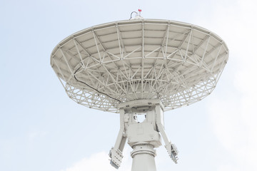 Clouse up Satellite dish or radio antennas against with sky