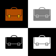 Briefcase icon set, vector illustration