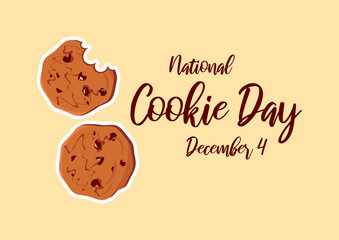 National Cookie Day vector. Chocolate Cookies vector. Biscuit vector. Cookie Day Poster, December 4. American food holiday