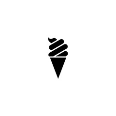Ice cream cone icon isolated. Modern sweet vanilla desert sign. Trendy vector chocolate cram symbol for web site design, button to mobile app. Logo ice cream illustration.
