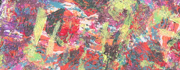 Abstract color acrylic and watercolor painting. Monoprinting  template. Canvas texture background.