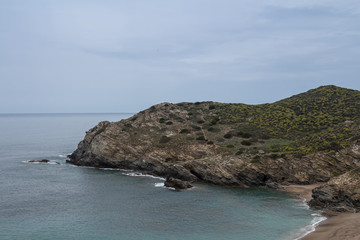 Fototapeta na wymiar Coast with a mountain, Argentiera, Sardinia