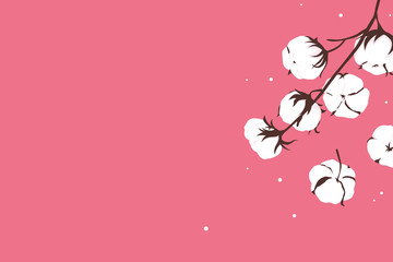 Banner template with cotton branch