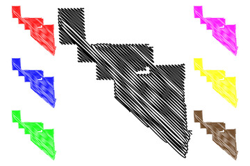 Hialeah City ( United States cities, United States of America, usa city) map vector illustration, scribble sketch City of Hialeah map