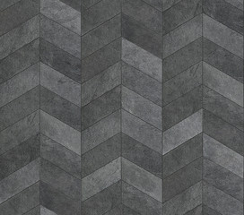 Herringbone pattern surface classic style stone paving, seamless texture map. - 307432928