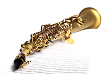 Obraz premium soprano saxophone on white background