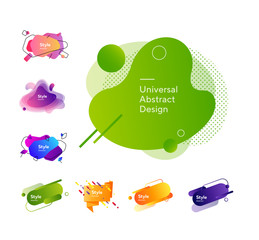 Set of colorful creative abstract geometric elements. Vector illustration. Can be used for advertising, marketing, presentation