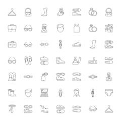 Clothing accessories line icons, signs, symbols vector, linear illustration set