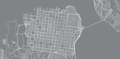 Urban vector city map of Posadas, Argentina