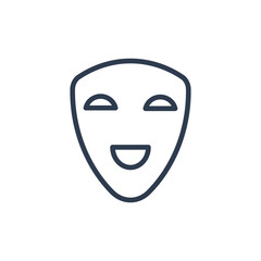 mask  icon in outline style. vector illustration and editable stroke. Isolated on white background.