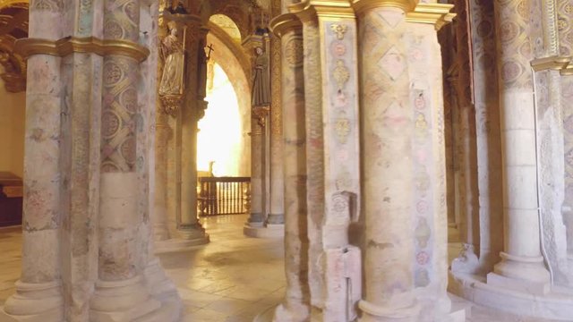 Round church Gothic templar castle and convent of christ tomar portugal 4k