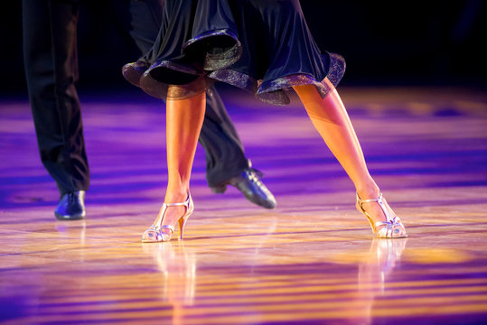 Woman and man dancer latino international dancing