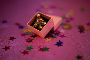 gift box with xmas decoration