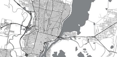 Urban vector city map of Santa Fe, Argentina