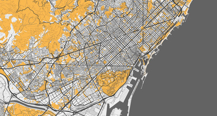 Detailed map of Barcelona, Spain