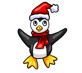 Adorable Stylized Christmas Penguin