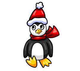 Adorable Stylized Christmas Penguin