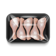 Isolated Chicken Legs Package in Realistic Style