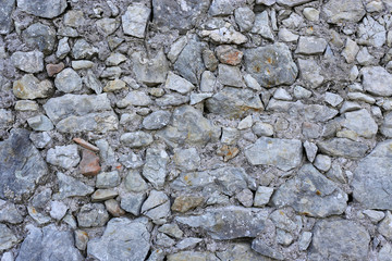 Old wall from stones of various shapes