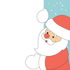 Merry Christmas dedication card with Santa Claus