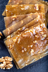 Turkish Pestil / Dried Fruit Pulp with Sesame and Walnut