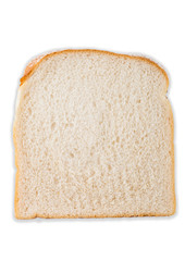 Slice of white bread isolated on white background. Traditional bakery heritage.
