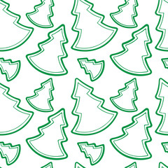 Christmas trees seamless pattern. Hand drawn Christmas trees endless background. Christmas and New Year decoration. Part of set.