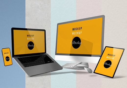 Floating Devices Mockup