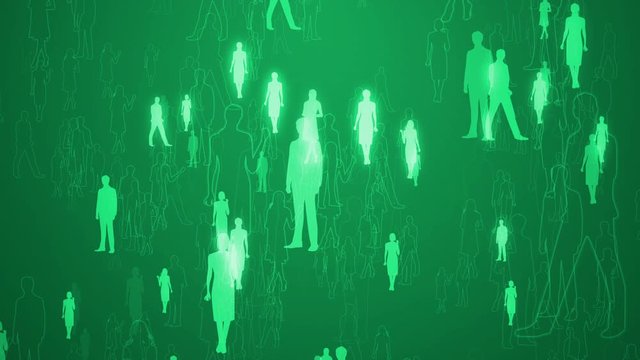 クールなサラリーマンやキャリアウーマンの働く人のシルエット　ループ