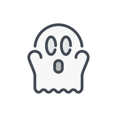 Ghost color line icon. Horror category game vector outline colorful sign.