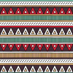 Abstract seamless pattern with ethnic motives. Geometric vector seamless pattern. Hand drawn background.