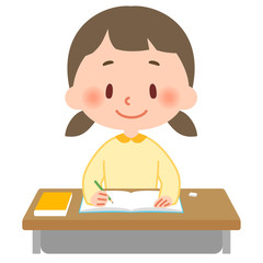 勉強する小学生