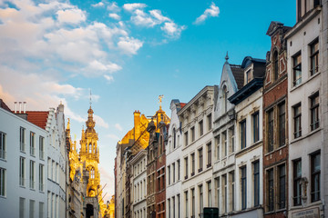 BRUSSELS, BELGIUM - August 27, 2017: Street view of old town in Brussels city, with a population of over 1.8 million, the largest in Belgium.