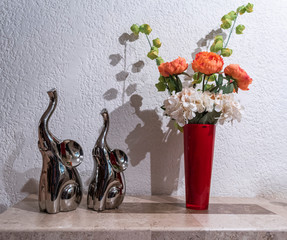 elephants with flowers 