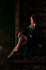 portrait of young woman with colored hair