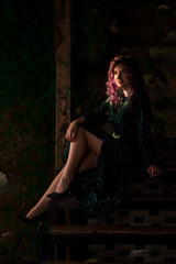 portrait of young woman with colored hair