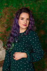 portrait of young woman with colored hair